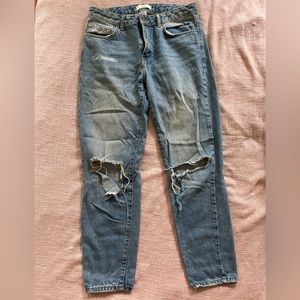 Boyfriend cut forever 21 raw jeans